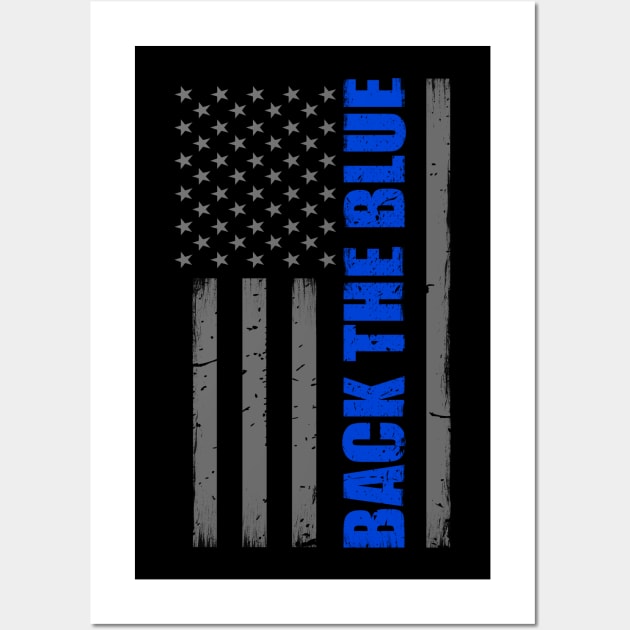 Back The Blue Thin Blue Line Flag Wall Art by bluelinemotivation